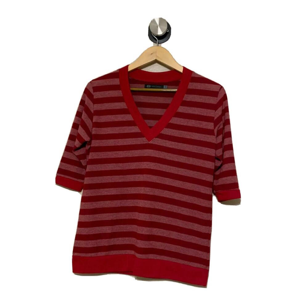 JET John Eshaya Women's Striped V-Neck Sweater‎